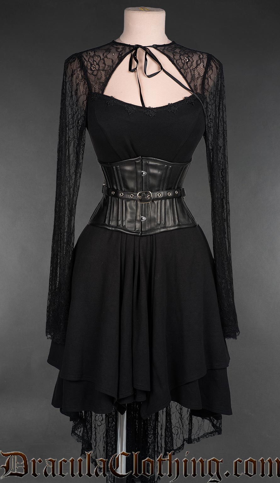 Fan Lacing Faux Leather Extreme Waist Cincher