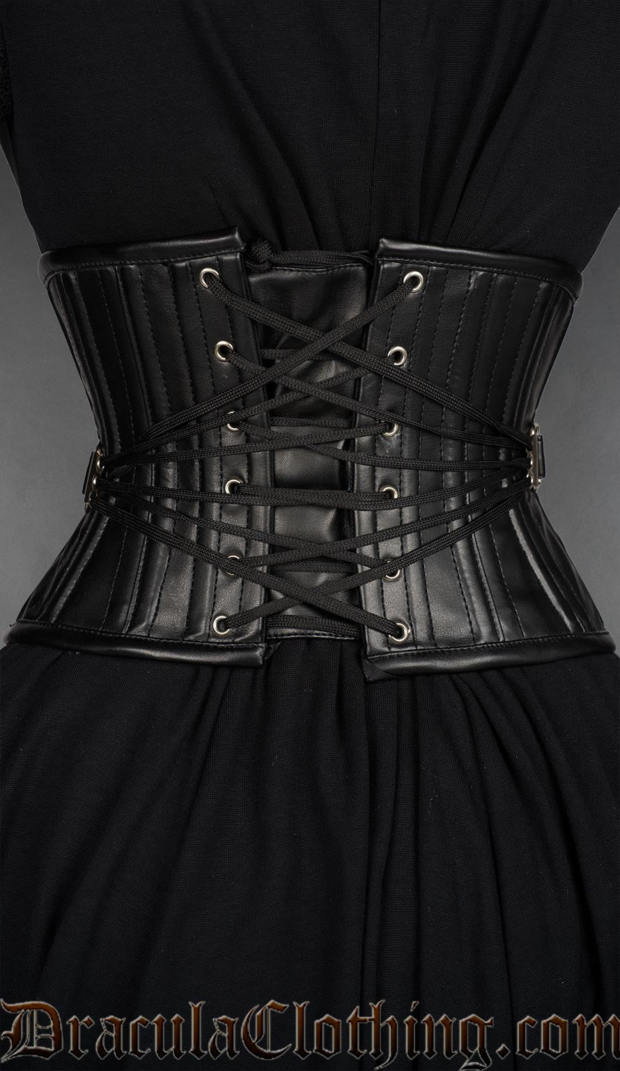 Fan Lacing Faux Leather Extreme Waist Cincher