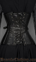 Fan Lacing Faux Leather Extreme Waist Corset
