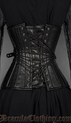 Fan Lacing Faux Leather Extreme Waist Corset