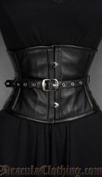 Fan Lacing Faux Leather Waist Cincher