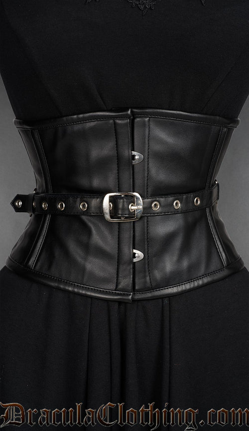 Fan Lacing Faux Leather Waist Cincher