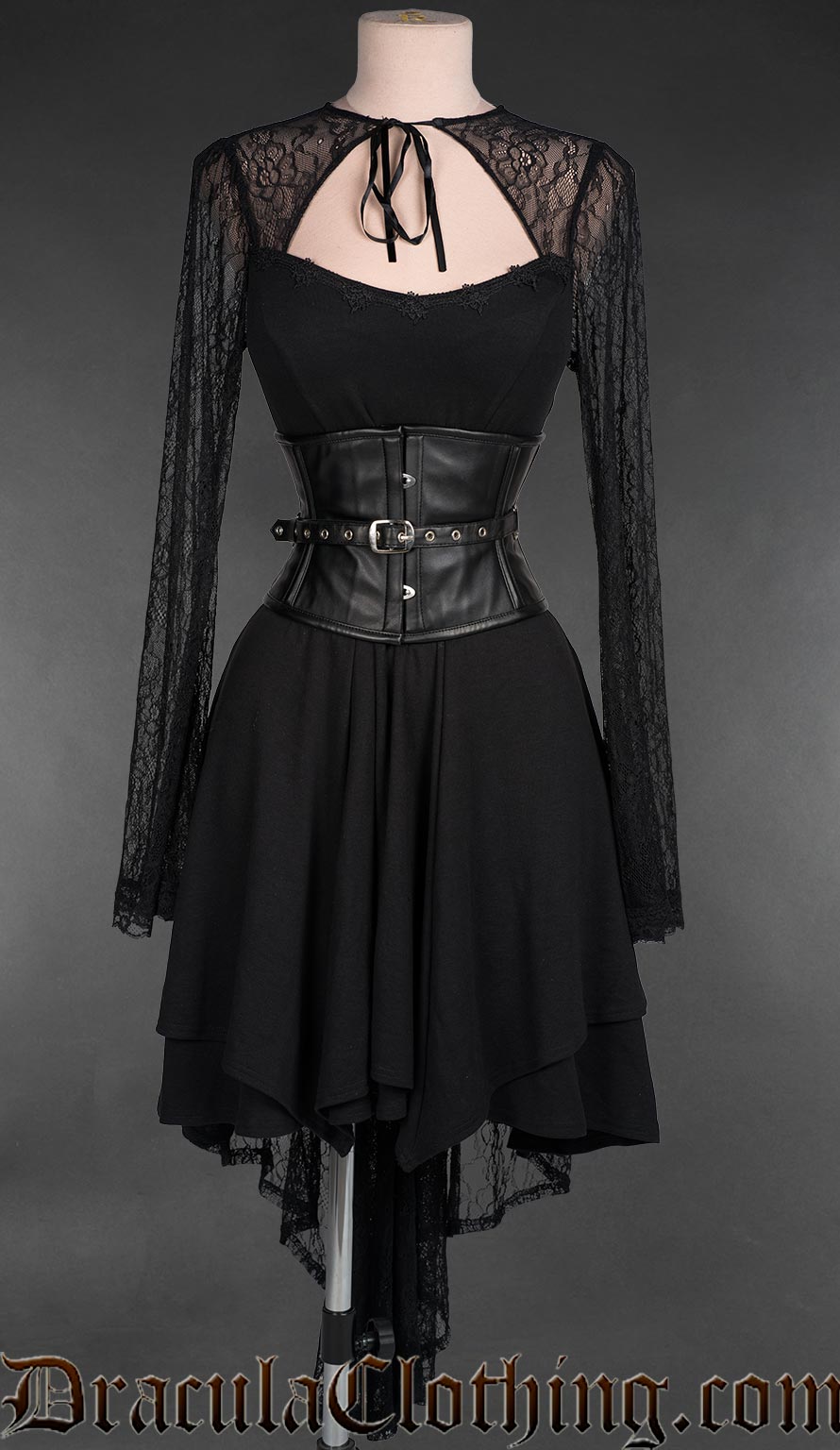 Fan Lacing Faux Leather Waist Cincher