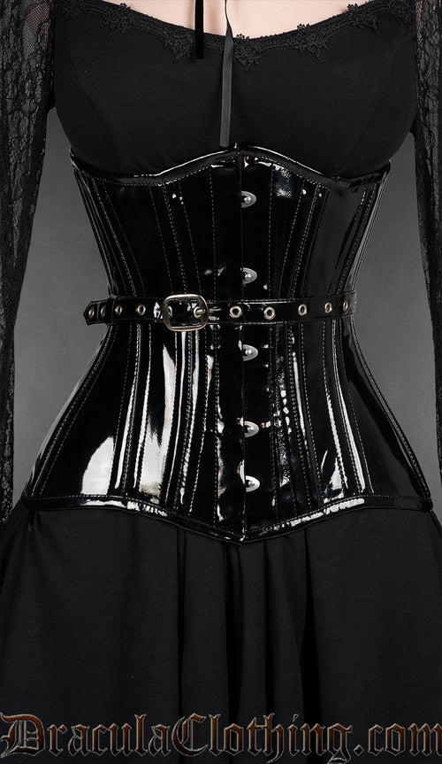 Fan Lacing PVC Extreme Waist Corset