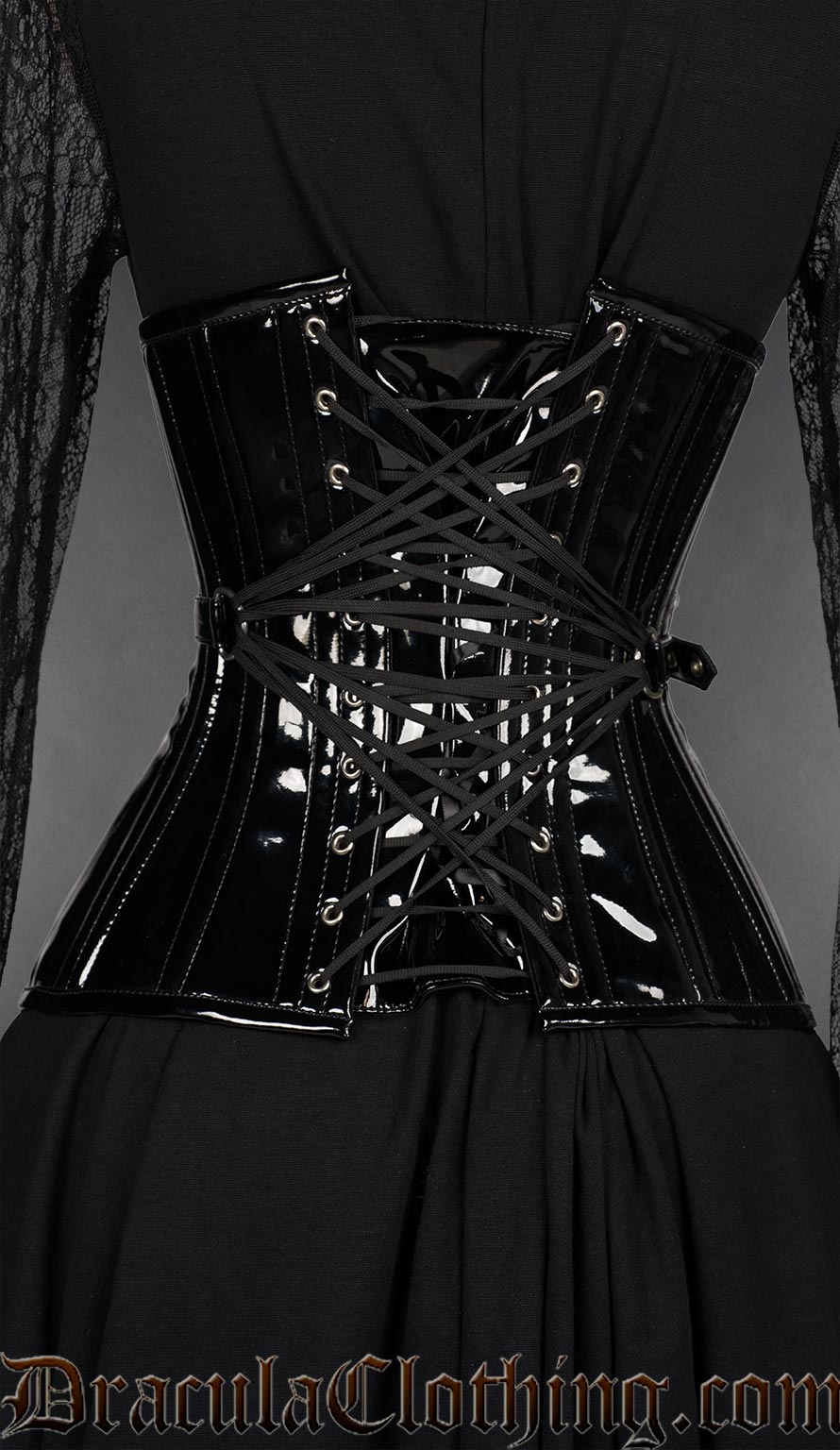 Fan Lacing PVC Extreme Waist Corset