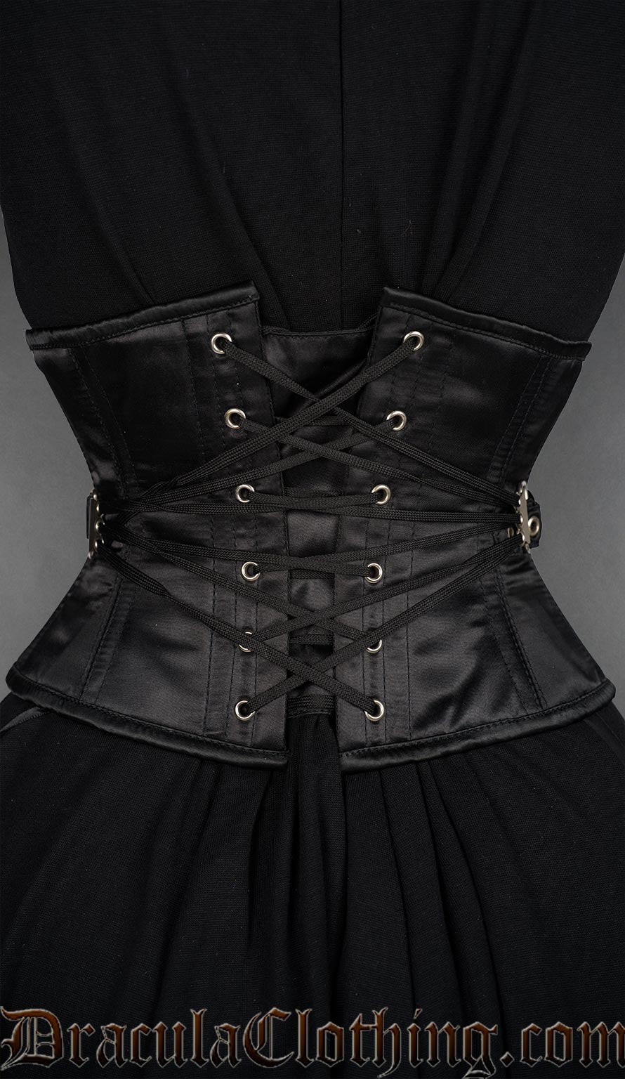 Fan Lacing Satin Waist Cincher