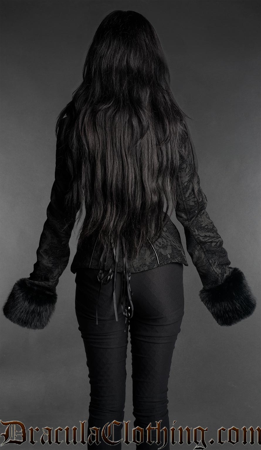 Brocade Faux Fur Pocket Jacket