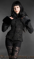 Brocade Faux Fur Pocket Jacket