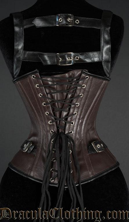 Heavy Faux Leather Buckle Corset