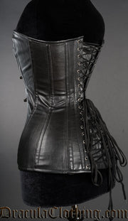 FAUX LEATHER CLEAVAGE CLASP CORSET