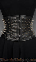 Faux Leather Spiked Waist Cincher