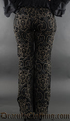 Black Jacquard Female Pirate Officer Pants