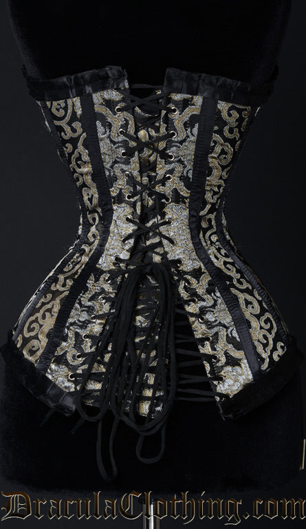 Gold Brocade Romantic Clasp Overbust