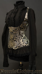 Gold Brocade Shoulder Clasp Corset