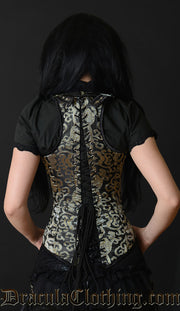 Gold Brocade Shoulder Clasp Corset