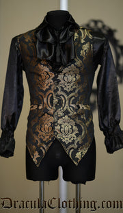 Gold Brocade Long Vest 