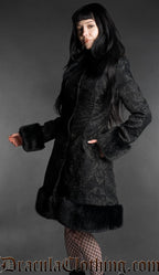 Gothic Doll Black Jacquard Fall Coat