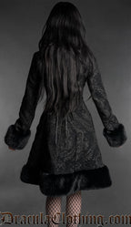 Gothic Doll Black Jacquard Fall Coat