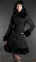 Gothic Doll Black Jacquard Fall Coat