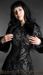 Gothic Doll Silver Jacquard Fall Coat