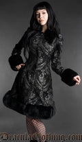 Gothic Doll Silver Jacquard Fall Coat