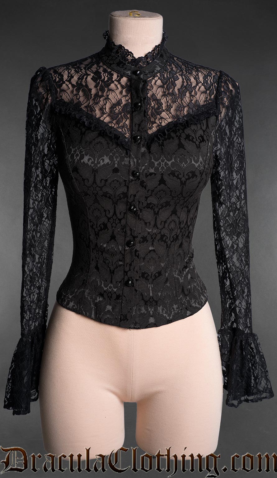 Gothic Heart Button Blouse