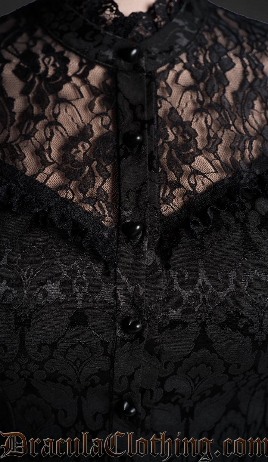 Gothic Heart Button Blouse