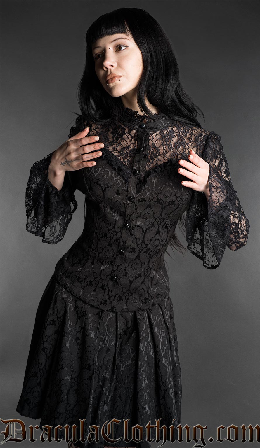 Gothic Heart Button Blouse