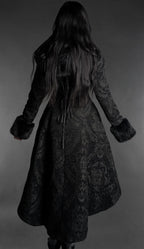 Gothic High Low Brocade Winter Coat