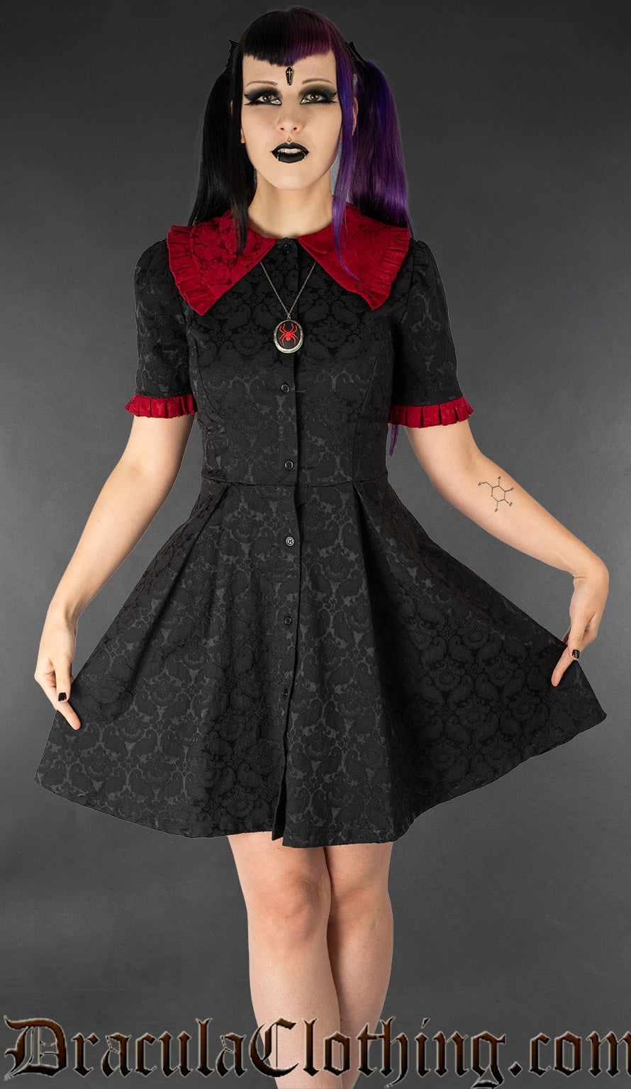 Gothic Short Sleeved Shirtdress M/L