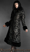 Silver Brocade Baroque Winter Coat