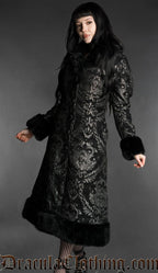 Silver Brocade Baroque Winter Coat