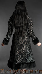 Silver Brocade Baroque Winter Coat
