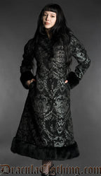 Silver Brocade Baroque Winter Coat