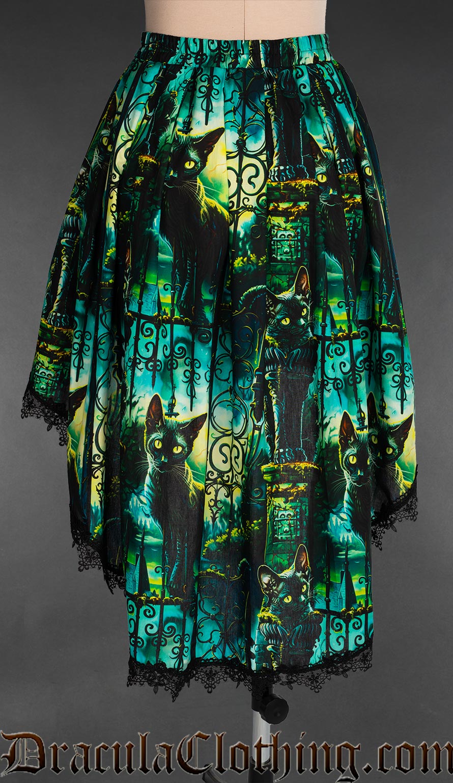 Graveyard Cats High Low Skirt
