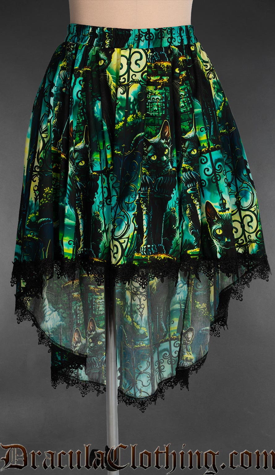 Graveyard Cats High Low Skirt