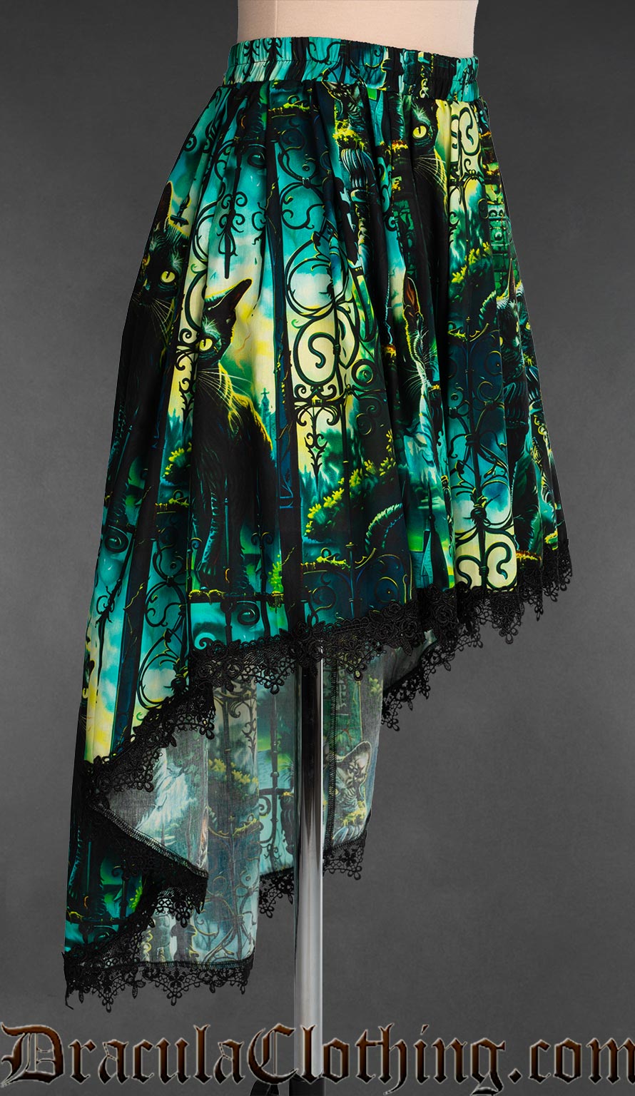 Graveyard Cats High Low Skirt