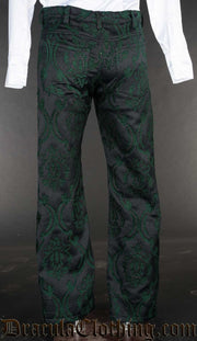 Green Brocade Pirate Officer Pants