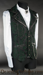 Green Brocade Tesla Vest