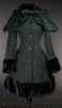 Green Brocade Thick Winter Coat