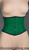 Green Cotton Laceless Corset