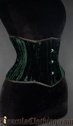 Green Velvet Double Boned Waist Cincher