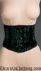 Green Velvet Laceless Corset