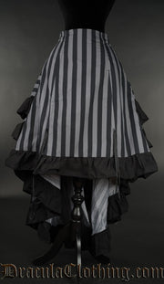 Grey Striped Layer Bustle Skirt