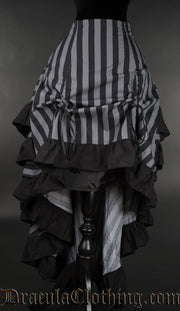 Grey Striped Layer Bustle Skirt