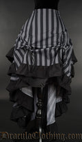 Grey Striped Layer Bustle Skirt