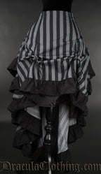 Grey Striped Layer Bustle Skirt
