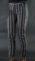 Grey Striped Five Button Pants