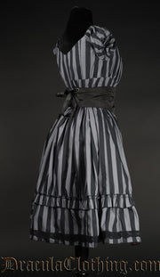 Grey Striped Gothabilly Dress