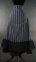 GREY STRIPED TWO LAYER BUSTLE SKIRT